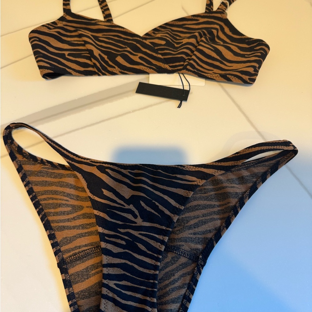 Lisa Marie Fernandez Tiger Striped Bikini Set